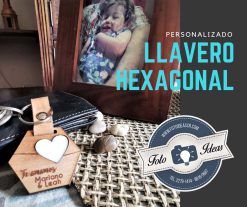 Fotoideas - Llavero hexagonal personalizado