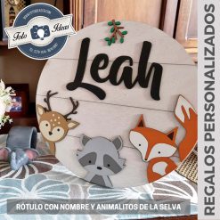 Fotoideas - Rótulo nombre y animalitos de la selva