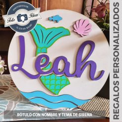 Fotoideas - Rótulo con nombre tema del sirena