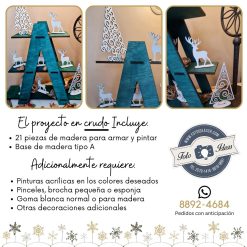 Fotoideas - Proyecto navideño Base de 3 nivelas con renos y arbolitos
