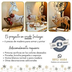 Fotoideas - Proyecto Navideño Juego de 3 Renos
