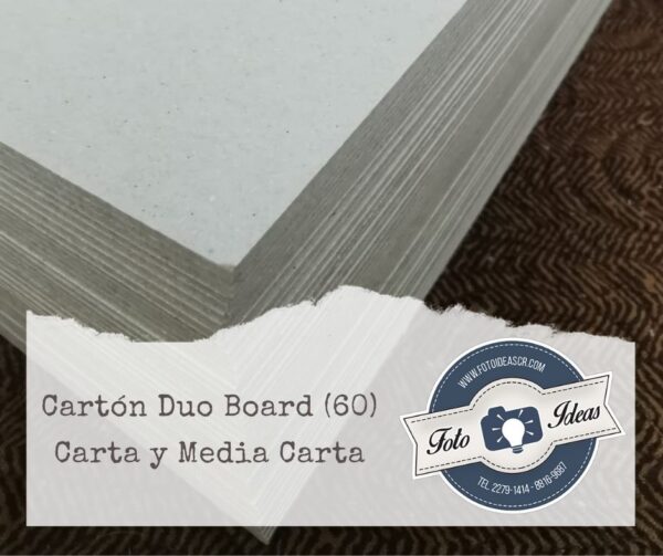 Cartón Duo Board calibre 60 media carta (equivalente a chip 60)