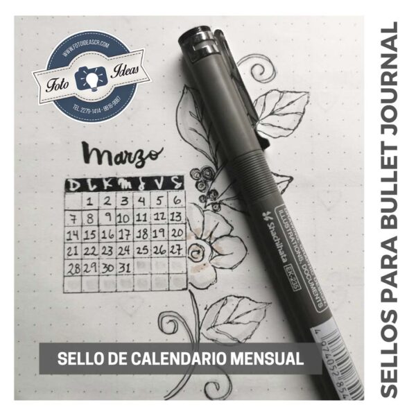 Sello de calendario mensual para bullet journal (pequeño)