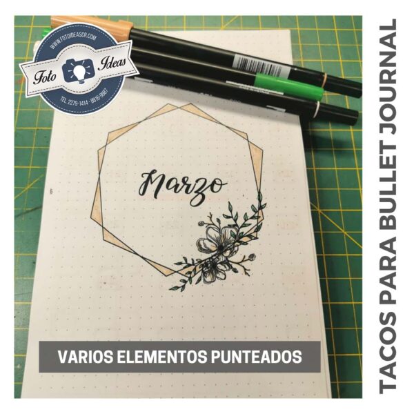 Tacos para Bullet Journal con base punteada - Tamaño Carta