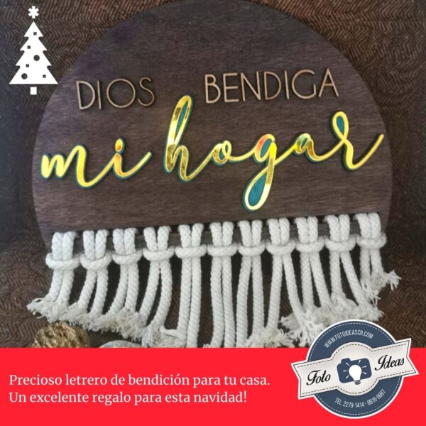 Letrero redondo: Dios bendiga mi hogar