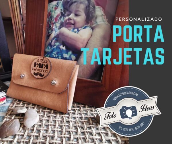 Porta tarjetas personalizado de cuero natural